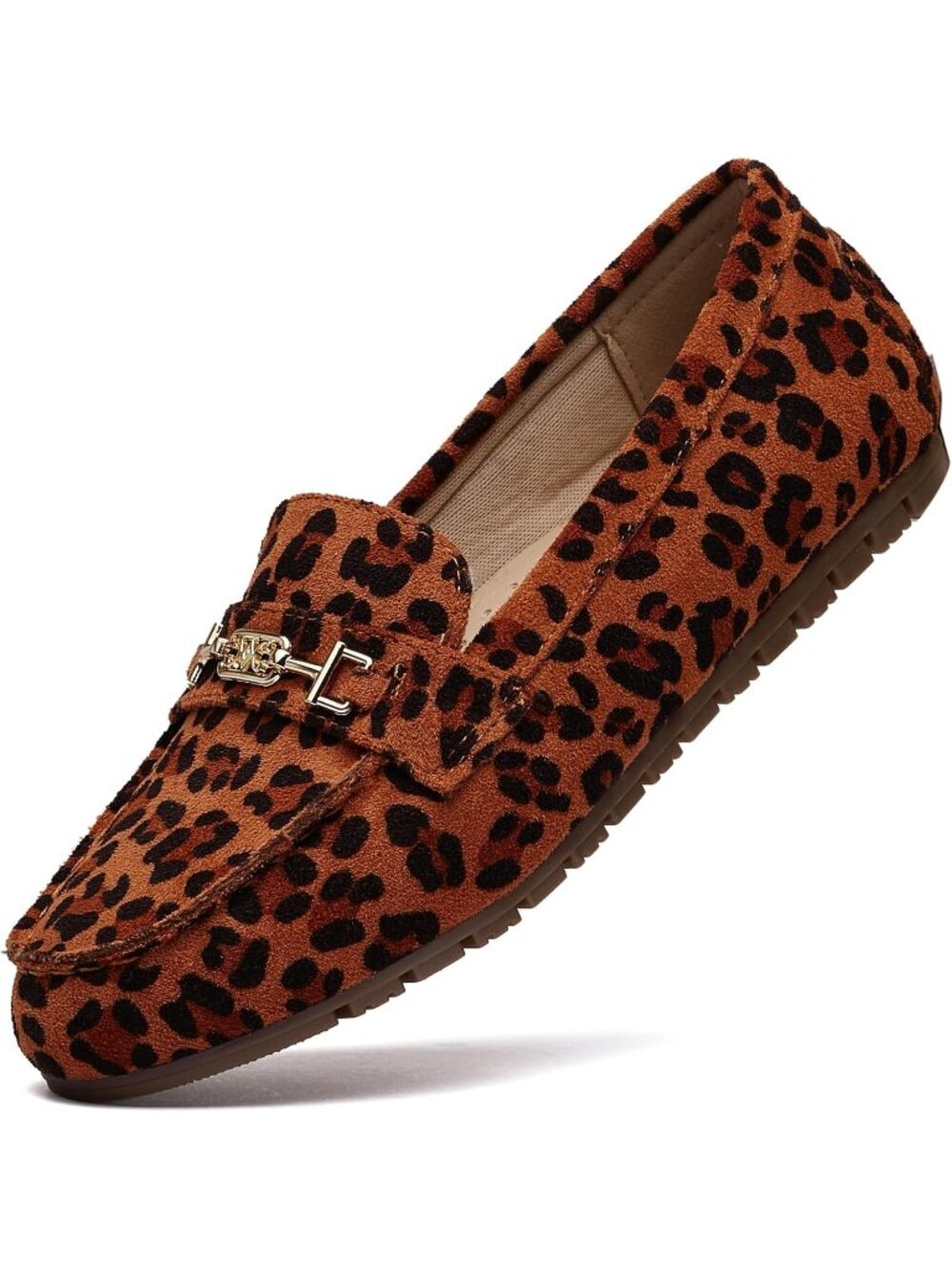 Women's Leopard Comfort Walking Pull On Leisure Slip On Work Loafer Flat Shoes